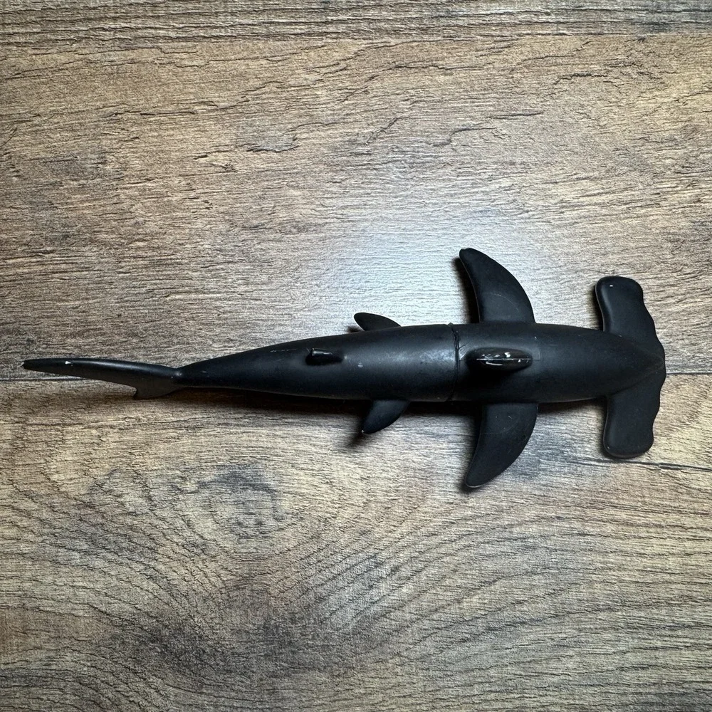 Hammerhead Shark Black Rubber Plastic Toy 7